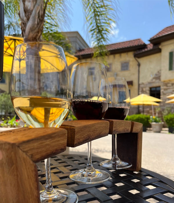 Wine Flight on the Piazza at Colaneri